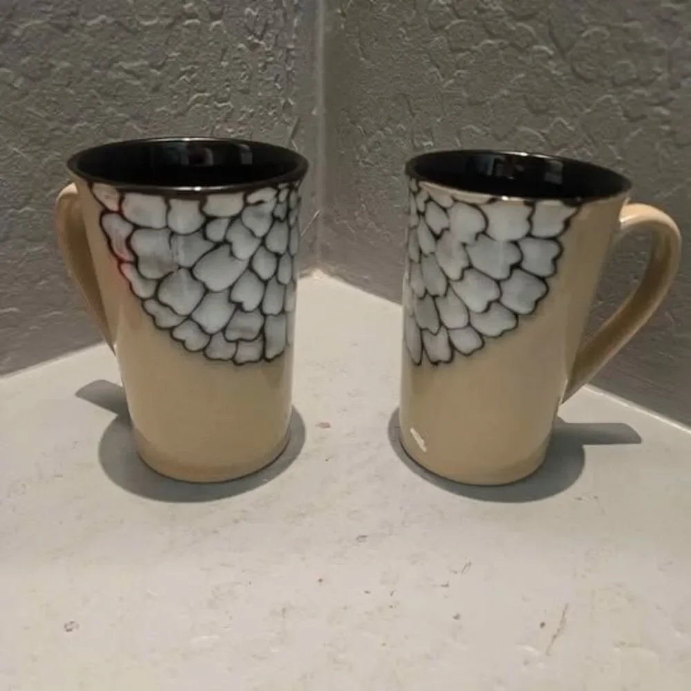 Set of 2 Ceramic Tabletops Gallery Zinnia Stoneware Mugs